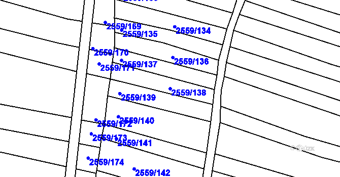 Parcela st. 2559/138 v KÚ Ždánice, Katastrální mapa