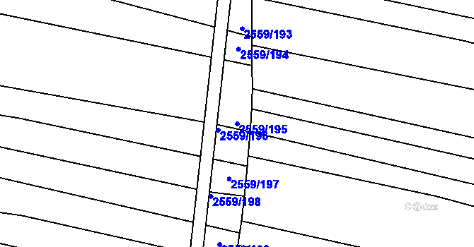 Parcela st. 2559/195 v KÚ Ždánice, Katastrální mapa