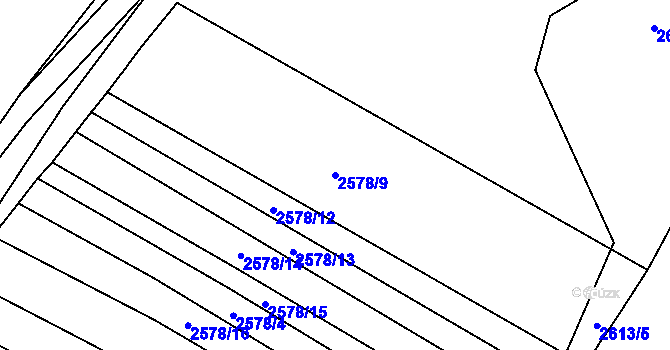 Parcela st. 2578/9 v KÚ Ždánice, Katastrální mapa