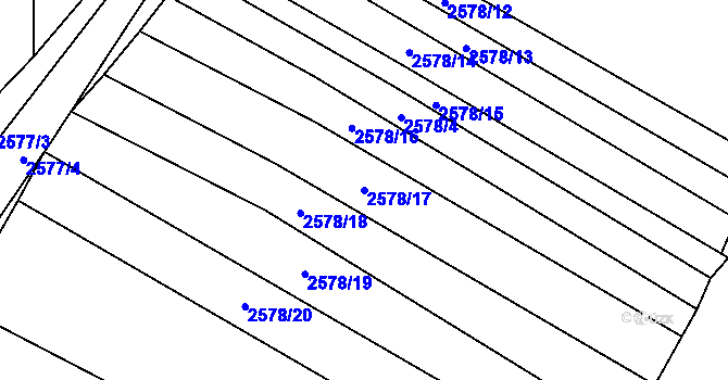 Parcela st. 2578/17 v KÚ Ždánice, Katastrální mapa