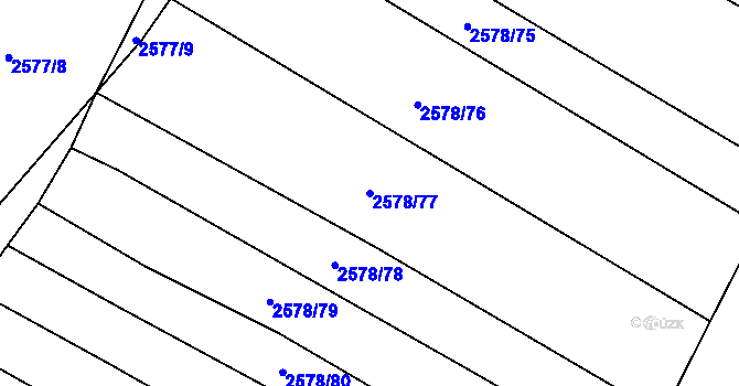 Parcela st. 2578/77 v KÚ Ždánice, Katastrální mapa
