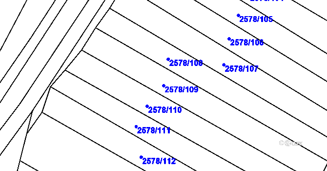 Parcela st. 2578/109 v KÚ Ždánice, Katastrální mapa