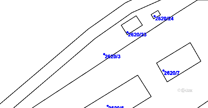 Parcela st. 2620/3 v KÚ Ždánice, Katastrální mapa