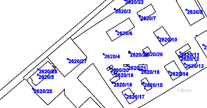 Parcela st. 2620/4 v KÚ Ždánice, Katastrální mapa