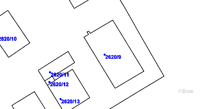 Parcela st. 2620/9 v KÚ Ždánice, Katastrální mapa