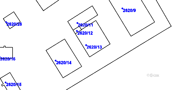 Parcela st. 2620/13 v KÚ Ždánice, Katastrální mapa