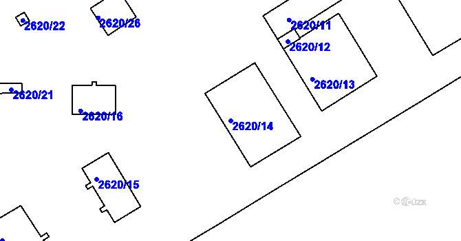 Parcela st. 2620/14 v KÚ Ždánice, Katastrální mapa