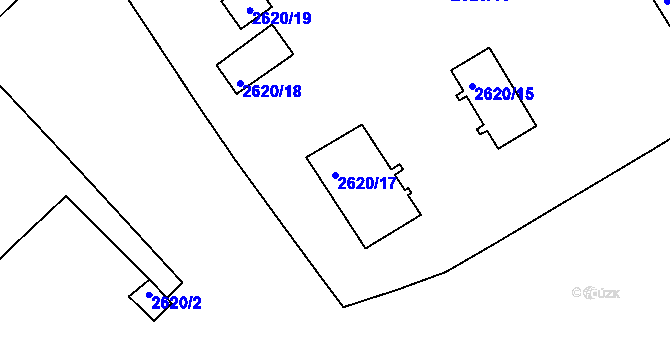 Parcela st. 2620/17 v KÚ Ždánice, Katastrální mapa