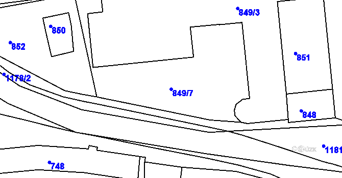 Parcela st. 849/7 v KÚ Ždánice, Katastrální mapa