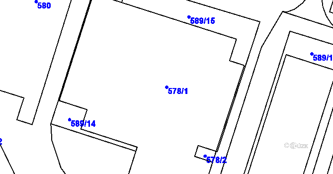 Parcela st. 578/1 v KÚ Ždánice, Katastrální mapa