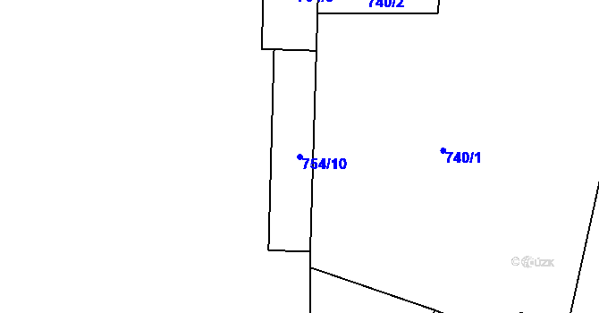 Parcela st. 754/10 v KÚ Ždánice, Katastrální mapa