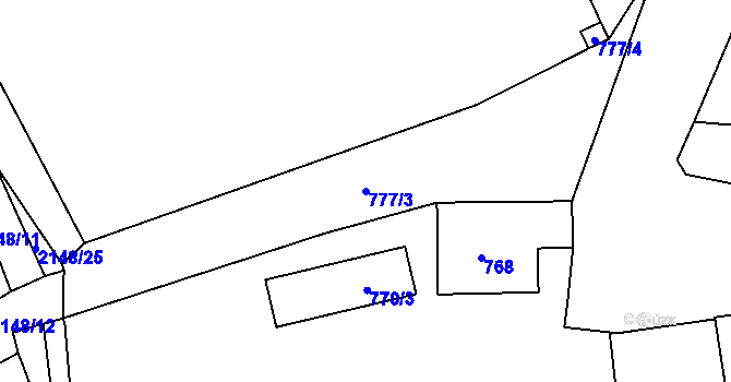 Parcela st. 777/3 v KÚ Ždánice, Katastrální mapa