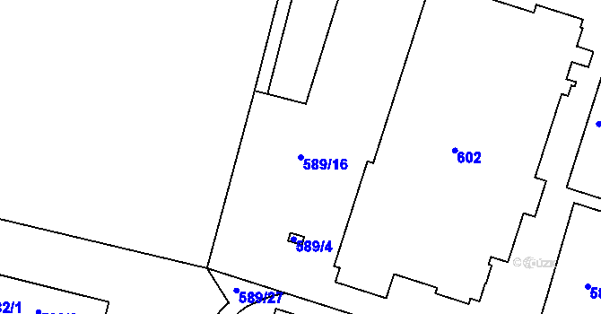 Parcela st. 589/16 v KÚ Ždánice, Katastrální mapa
