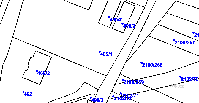Parcela st. 489/1 v KÚ Ždánice, Katastrální mapa