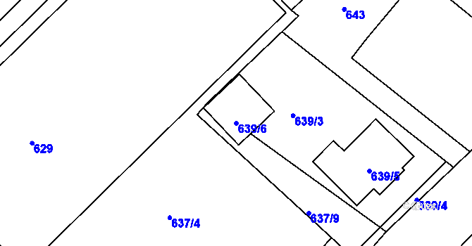 Parcela st. 639/6 v KÚ Ždánice, Katastrální mapa