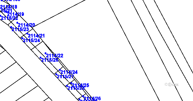 Parcela st. 2114/113 v KÚ Ždánice, Katastrální mapa