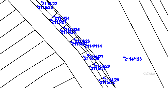 Parcela st. 2114/114 v KÚ Ždánice, Katastrální mapa