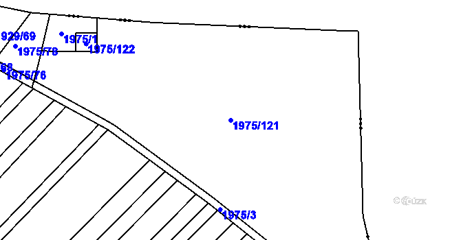 Parcela st. 1975/121 v KÚ Ždánice, Katastrální mapa