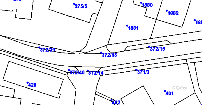 Parcela st. 372/13 v KÚ Ždánice, Katastrální mapa