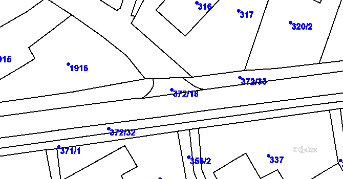 Parcela st. 372/18 v KÚ Ždánice, Katastrální mapa