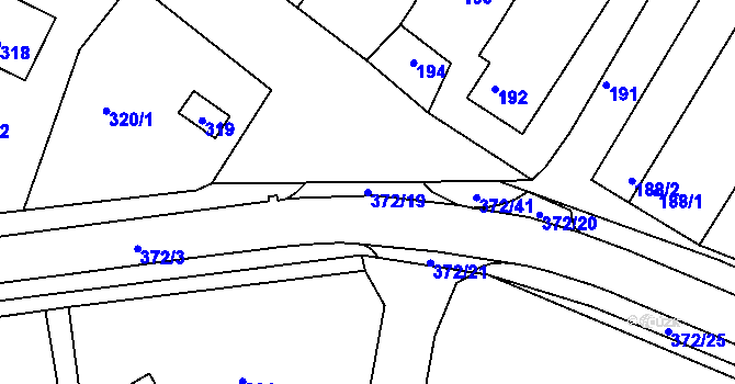 Parcela st. 372/19 v KÚ Ždánice, Katastrální mapa