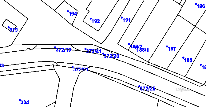 Parcela st. 372/20 v KÚ Ždánice, Katastrální mapa