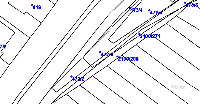 Parcela st. 472/6 v KÚ Ždánice, Katastrální mapa
