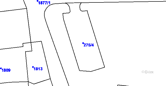 Parcela st. 275/4 v KÚ Ždánice, Katastrální mapa