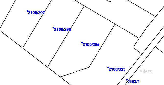Parcela st. 2100/295 v KÚ Ždánice, Katastrální mapa