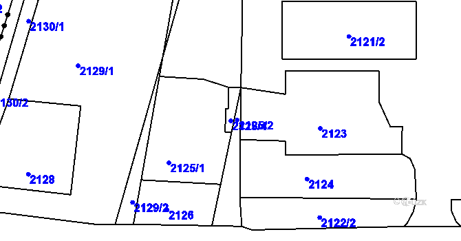 Parcela st. 2125/4 v KÚ Ždánice, Katastrální mapa