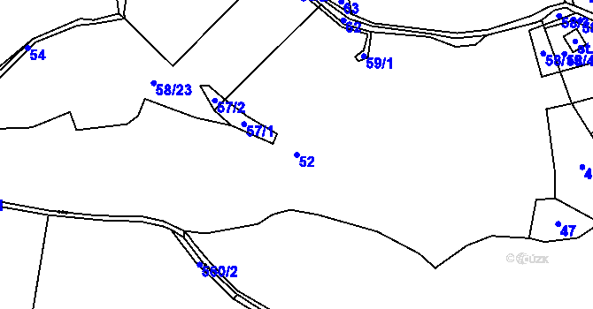 Parcela st. 52 v KÚ Karasín, Katastrální mapa