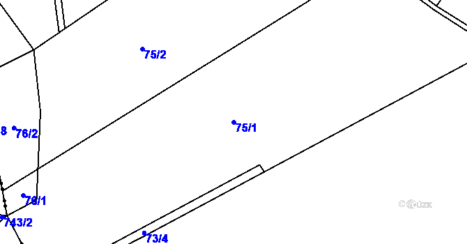 Parcela st. 75/1 v KÚ Karasín, Katastrální mapa
