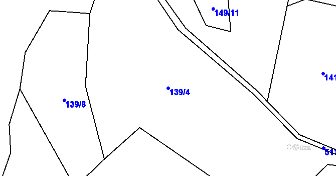 Parcela st. 139/4 v KÚ Karasín, Katastrální mapa