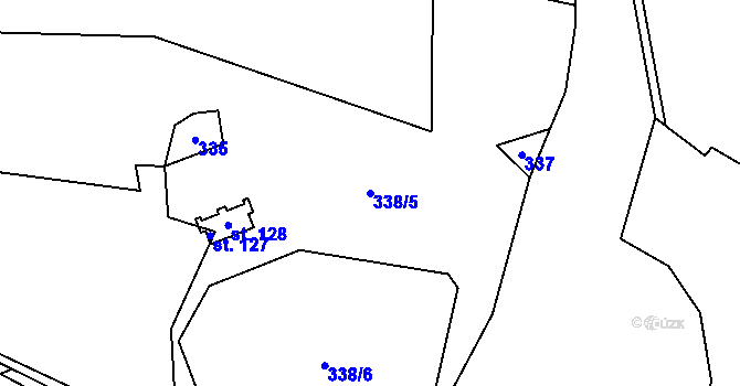 Parcela st. 338/5 v KÚ Karasín, Katastrální mapa
