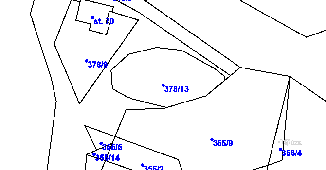 Parcela st. 378/13 v KÚ Karasín, Katastrální mapa