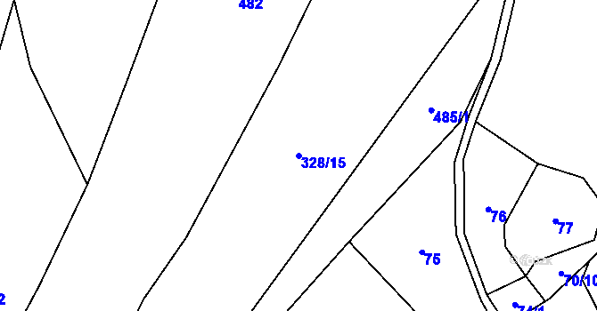 Parcela st. 328/15 v KÚ Ždánice u Bystřice nad Pernštejnem, Katastrální mapa