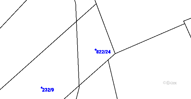 Parcela st. 822/24 v KÚ Ždánice u Bystřice nad Pernštejnem, Katastrální mapa