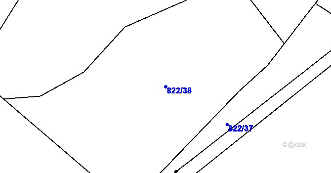 Parcela st. 822/38 v KÚ Ždánice u Bystřice nad Pernštejnem, Katastrální mapa