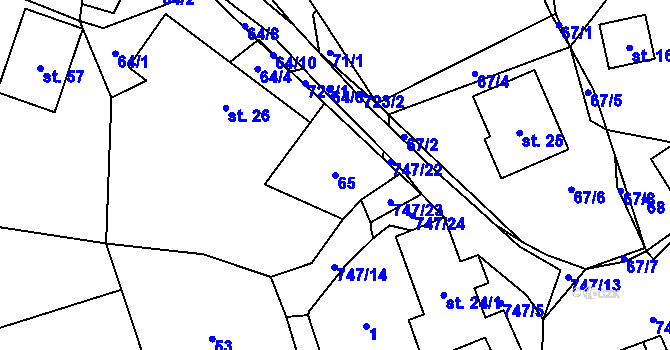 Parcela st. 65 v KÚ Ždánice u Bystřice nad Pernštejnem, Katastrální mapa