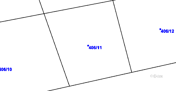 Parcela st. 406/11 v KÚ Ždánov, Katastrální mapa