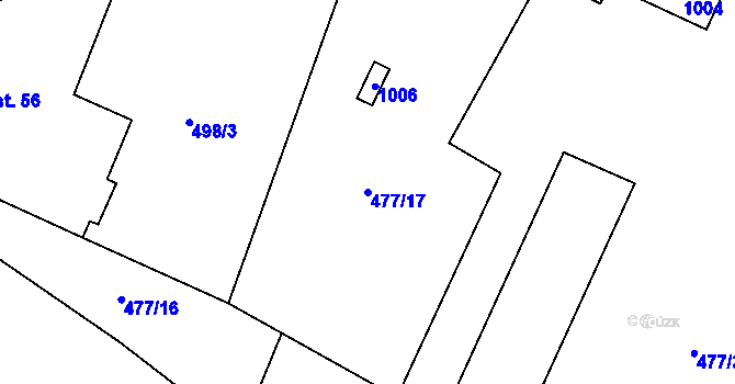 Parcela st. 477/17 v KÚ Ždánov, Katastrální mapa