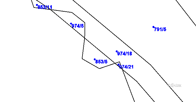 Parcela st. 853/8 v KÚ Ždánov, Katastrální mapa
