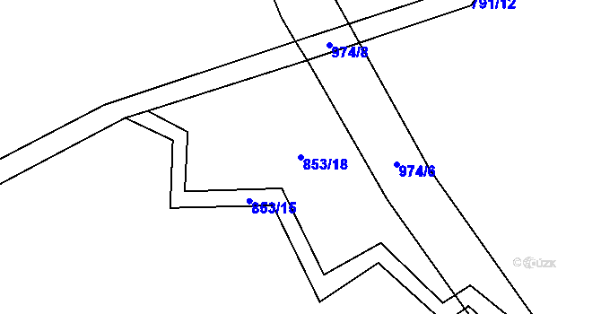 Parcela st. 853/18 v KÚ Ždánov, Katastrální mapa