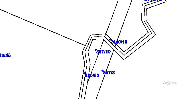 Parcela st. 857/10 v KÚ Ždánov, Katastrální mapa