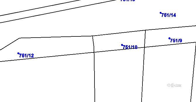 Parcela st. 751/11 v KÚ Ždánov, Katastrální mapa
