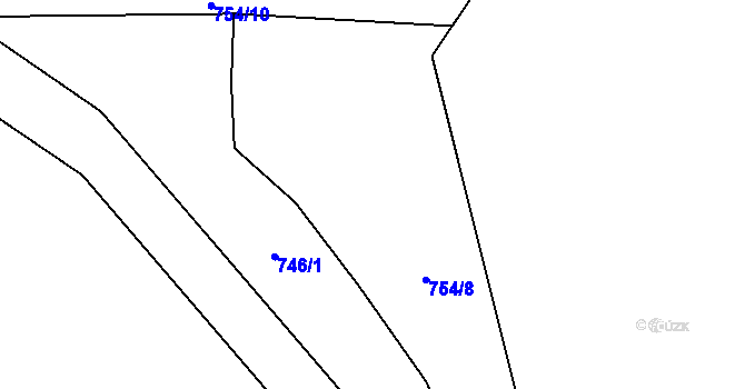 Parcela st. 754/8 v KÚ Ždánov, Katastrální mapa