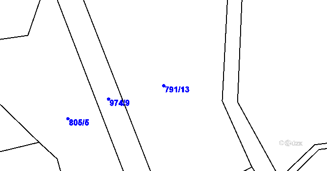 Parcela st. 791/13 v KÚ Ždánov, Katastrální mapa