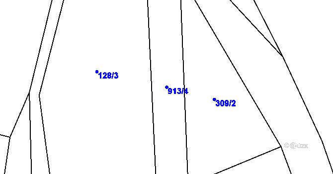 Parcela st. 913/4 v KÚ Ždánov, Katastrální mapa