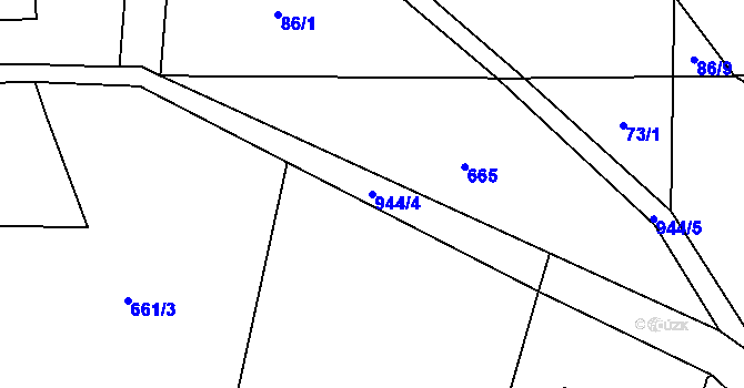 Parcela st. 944/4 v KÚ Ždánov, Katastrální mapa