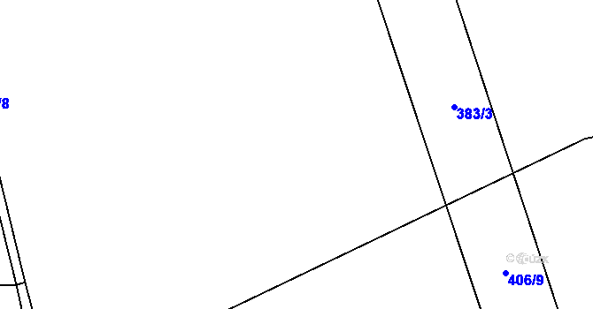 Parcela st. 383/1 v KÚ Ždánov, Katastrální mapa